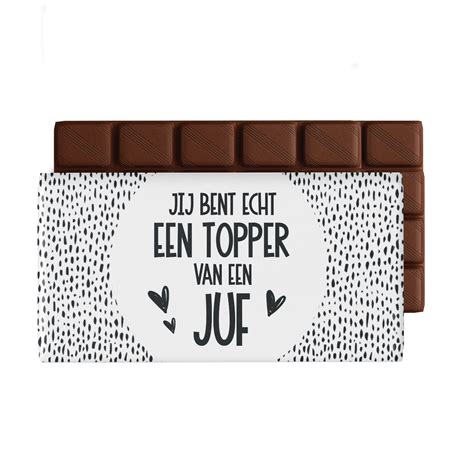 Chocoladeboodschap Topper Juf Vip Gifts