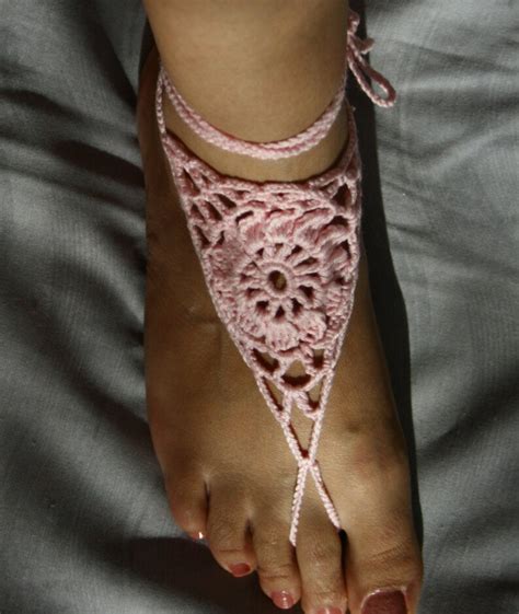 Crochet Barefoot Sandals Crochet Foot Thong Jewelry Beach Etsy