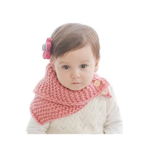 New Fashion Autumn Winter Baby Scarf Children Knitted Button Scarves