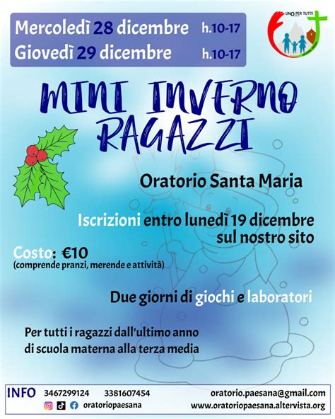 Mini Inverno Ragazzi Oratorio Paesana