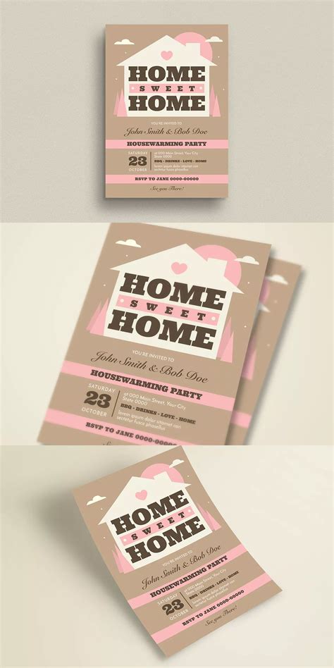 House Warming Invitation Flyer Template Ai Psd 6×85 Inch Well