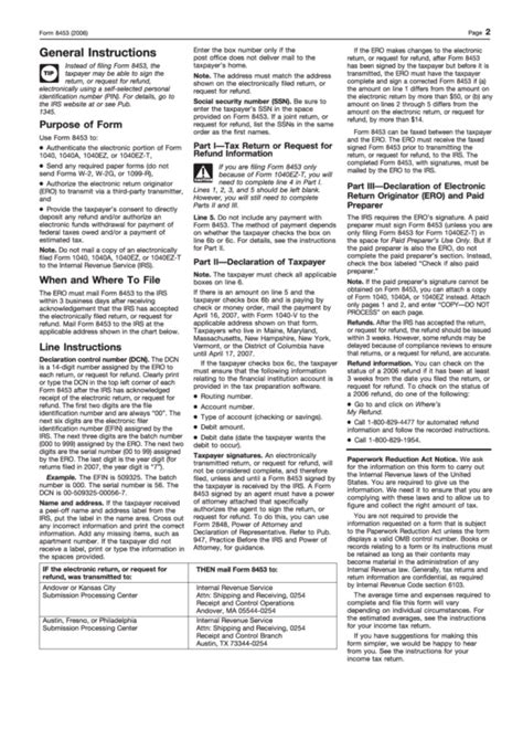 Form 8453 Individual Income Tax Transmittal For An Irs E File Return