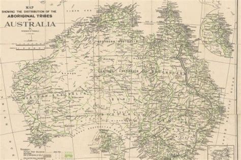 Map showing the distribution of the Aboriginal tribes of Australia ...