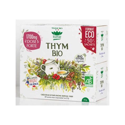 Tisane Thym Bio Sachets Romon Nature Infusion De Thym Bio Bio Sant