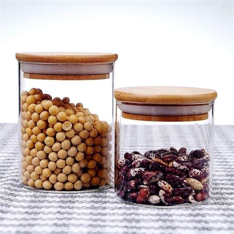 Jual Toples Glass Bamboo Jar Borosilicate Toples Kaca Tutup Bambu Kayu