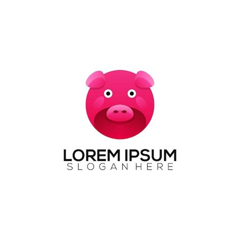 Premium Vector Logo Cute Pig