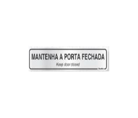 Placa Sinalizadora Alum Nio Mantenha A Porta Fechada