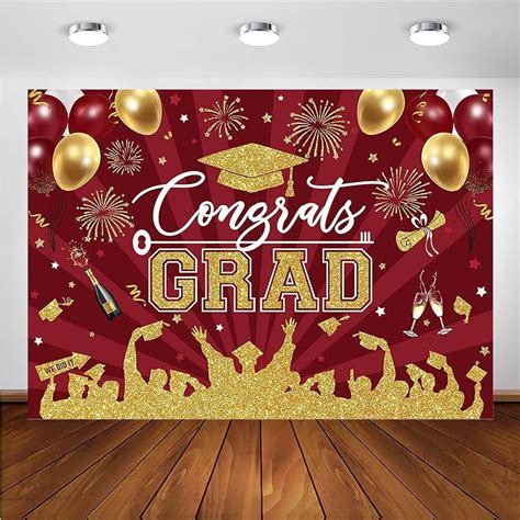 Graduation Backdrop Congrats Grad Graduation Party Decorations Class Of 2024 Photoshoot