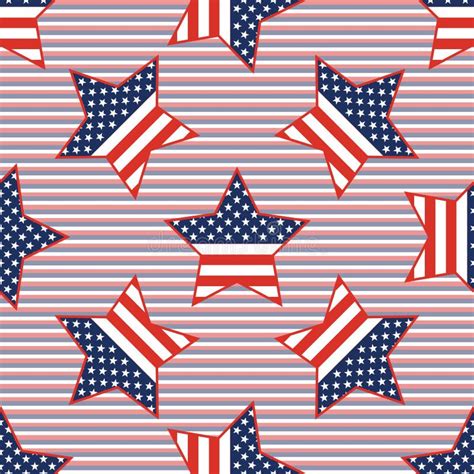 USA Patriotic Stars Seamless Pattern On American Stock Vector