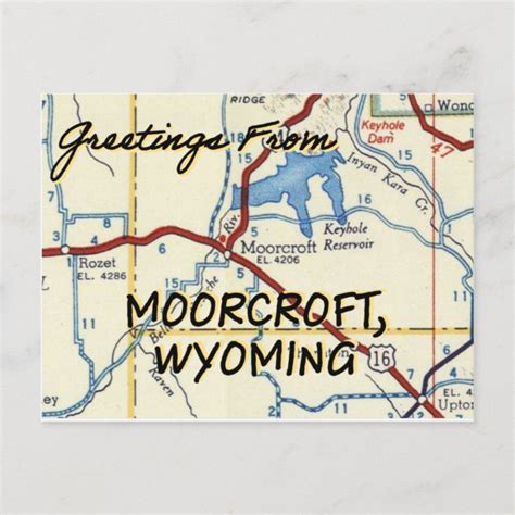 Moorcroft Wyoming Vintage Map Postcard | Zazzle