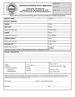 Fillable Online SHORT PLAT Application Form City Of Lakewood Fax