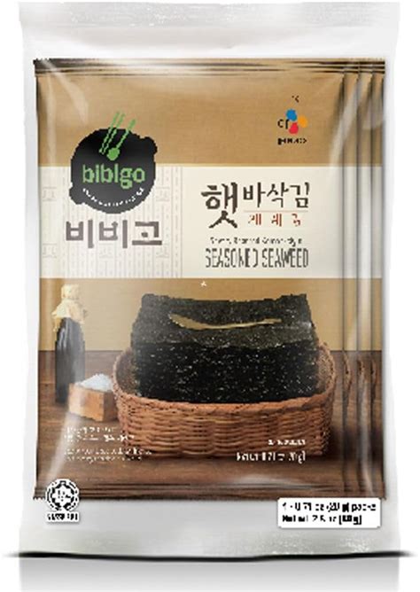 Cj Bibigo Korean Roasted Seasoned Seaweed Laver Savoury Snacks Big