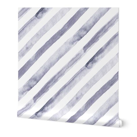 42 Watercolor Stripes In Lavender Wallpaper Spoonflower