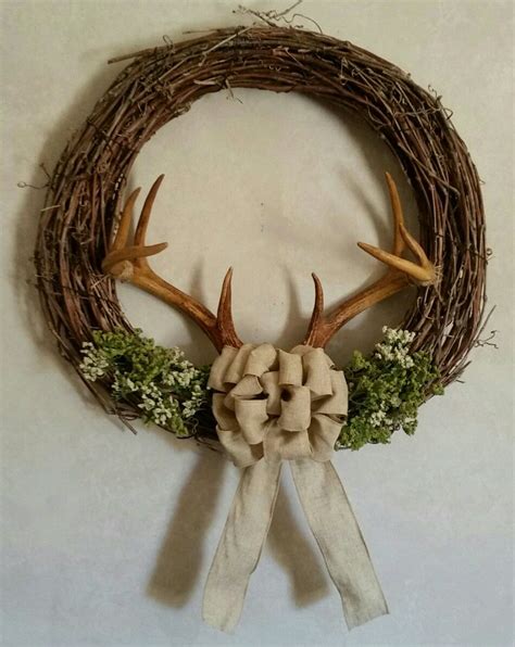 Deer Skull And Antler Vine Wreath Xmas Wreaths Grapevine Wreath