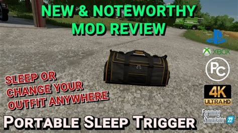 Portable Sleep Trigger Mod Review Farming Simulator Youtube