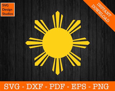 Philippines Flag Sun Svg Philippine Flag Svg Filipina Filipino Cut