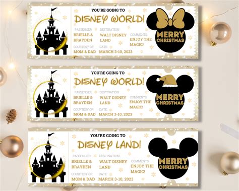 Printable Ticket To Disney Template Surprise Disneyla