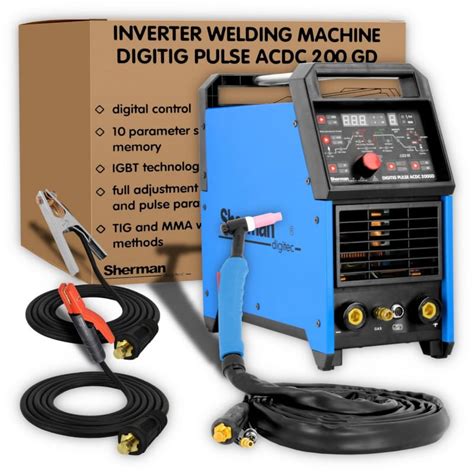 Sherman DIGITIG Pulse AC DC 200GD Inverter Welder TIG AC DC Welding