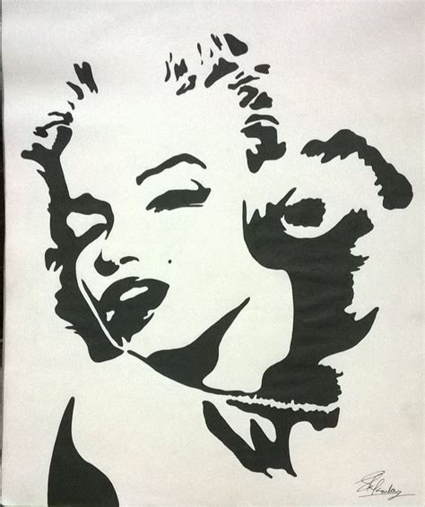 Marilyn Monroe Stencil Drawing | Marilyn monroe stencil, Drawings, Art