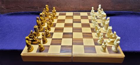 Vintage Reproduction Japanese Chess Set Netsukereproduction Molded