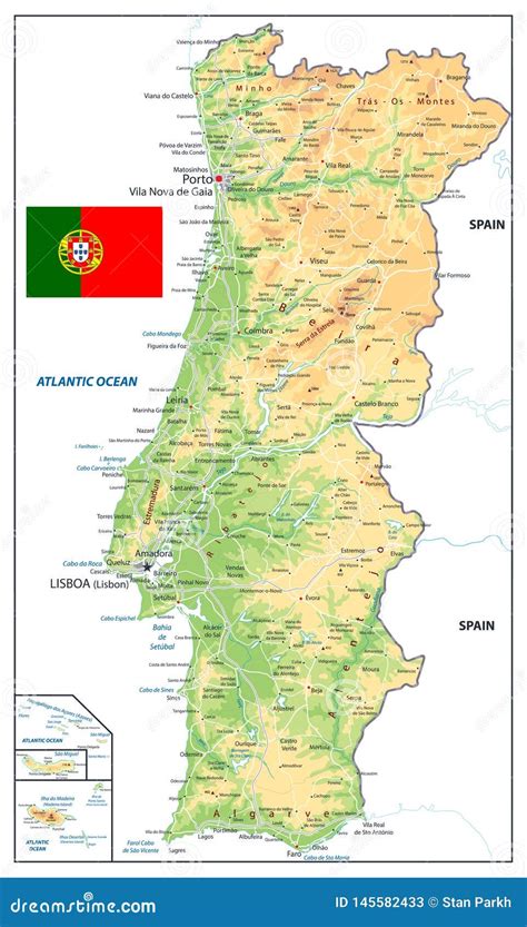 Mapa De Portugal Ejemplo Detallado Del Vector Stock De Ilustracion Images