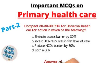 Primary Health Care Phc Components।। Important Mcqs With Answerspart