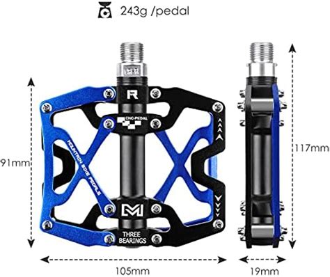 BRGOOD Pédale de Vélo Pédale Plates VTT CNC Corps Aluminum Plate Forme