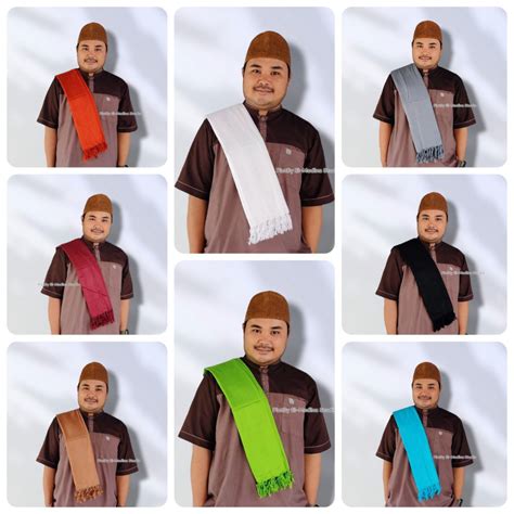 Jual Sorban Pria Keren Lembut Bahan Full Rayon Polos Putih Hitam Dan