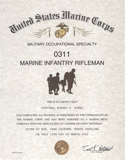 Mos 0311 Marine Rifleman