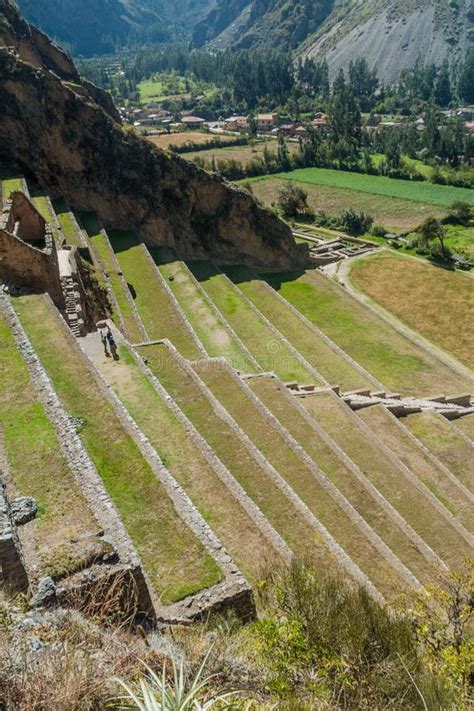 Inca`s Agricultural Terraces In Ollantaytambo Stock Image Image Of