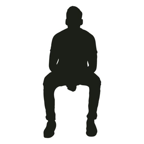 Design Png E Svg De Silhueta De Homem Sentado Inclinado Para A Frente