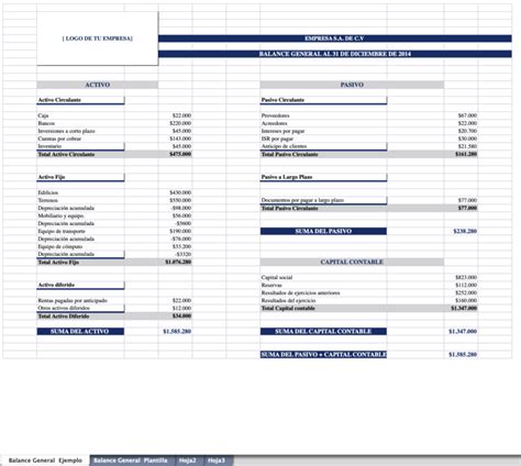 Plantilla Balance General Qué Es Y Descarga De Plantilla