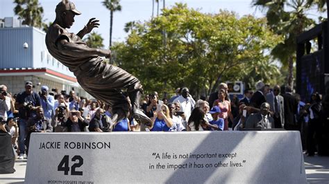 African American Reports Dodgers Unveil Statue Of Jackie Robinson At