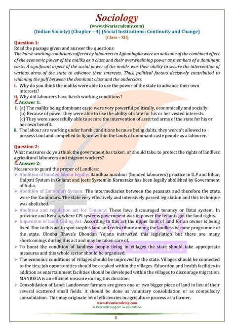 Ncert Solutions For Class Sociology Chapter The Market As Social