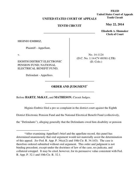 Filed United States Court Of Appeals Tenth Circuit Pdf Pleading Complaint