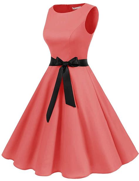 Gardenwed Damen Er Vintage Cocktailkleid Rockabilly Retro Schwingen