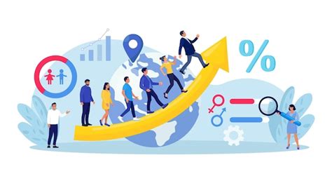 Premium Vector | Overpopulation human crowd density growth on earth Demographic statistics data ...