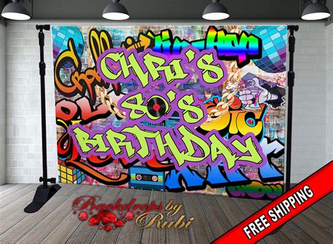 Graffiti Backdrop Graffiti Banner 80 S 90 S Hip Hop Etsy