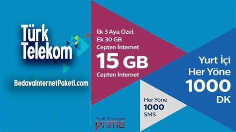 T Rk Telekom Ay Ek Gb Bedava Internet Hediyesi Bedava Internet