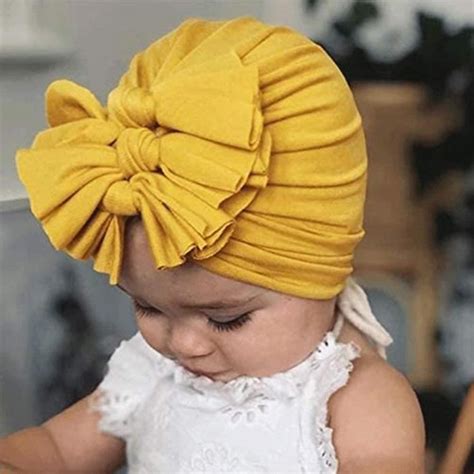 5 Bébé Turban Chapeaux Turban Bun Noeud Bébé Infant Bonnet Bébé Fille