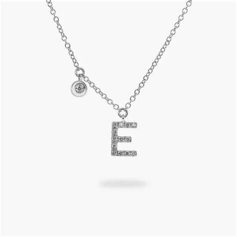 Ct White Gold Diamond Initial E Necklace Cerrone Jewellers