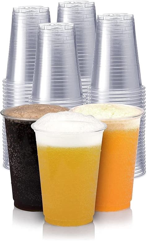 Plastic Half Pint Glass Clear Pack Of 50 0510033 280 Milliliters