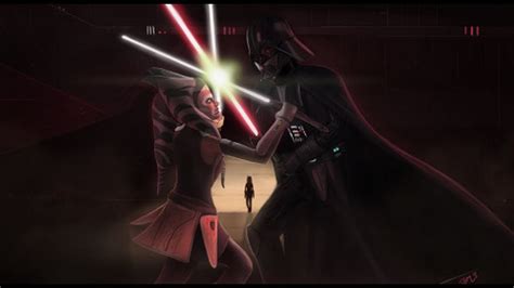 Darth Vader Vs Ahsoka Wallpaper