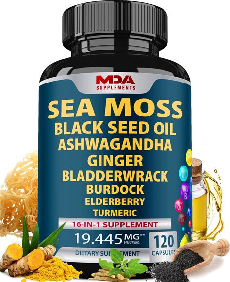 Amazon Sea Moss Black Seed Oil Ashwagandha Ginger Burdock Root