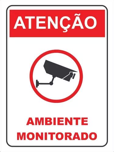 Placa Ambiente Monitorado Por Cameras De Seguran A Mercadolivre