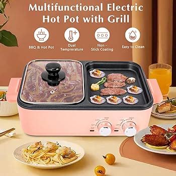 Personal Sized Hot Pot 2 In 1 Electric Hot Pot Grill Indoor