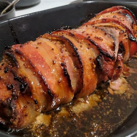 Apricot Glazed Bacon Wrapped Cajun Pork Tenderloin