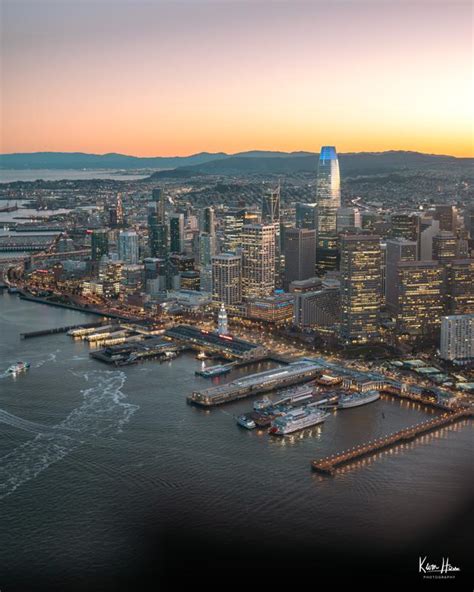 Embarcadero Aerial View at Sunset (8x10) | Kevin Hou Photography