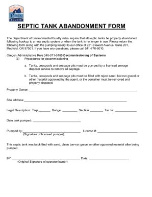 Fillable Online Septic Tanks Regulation Forms Fact Sheets Fax Email