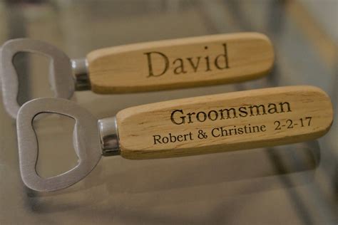 Personalized Bottle Opener Groomsmen Gift Wood Bottle Etsy